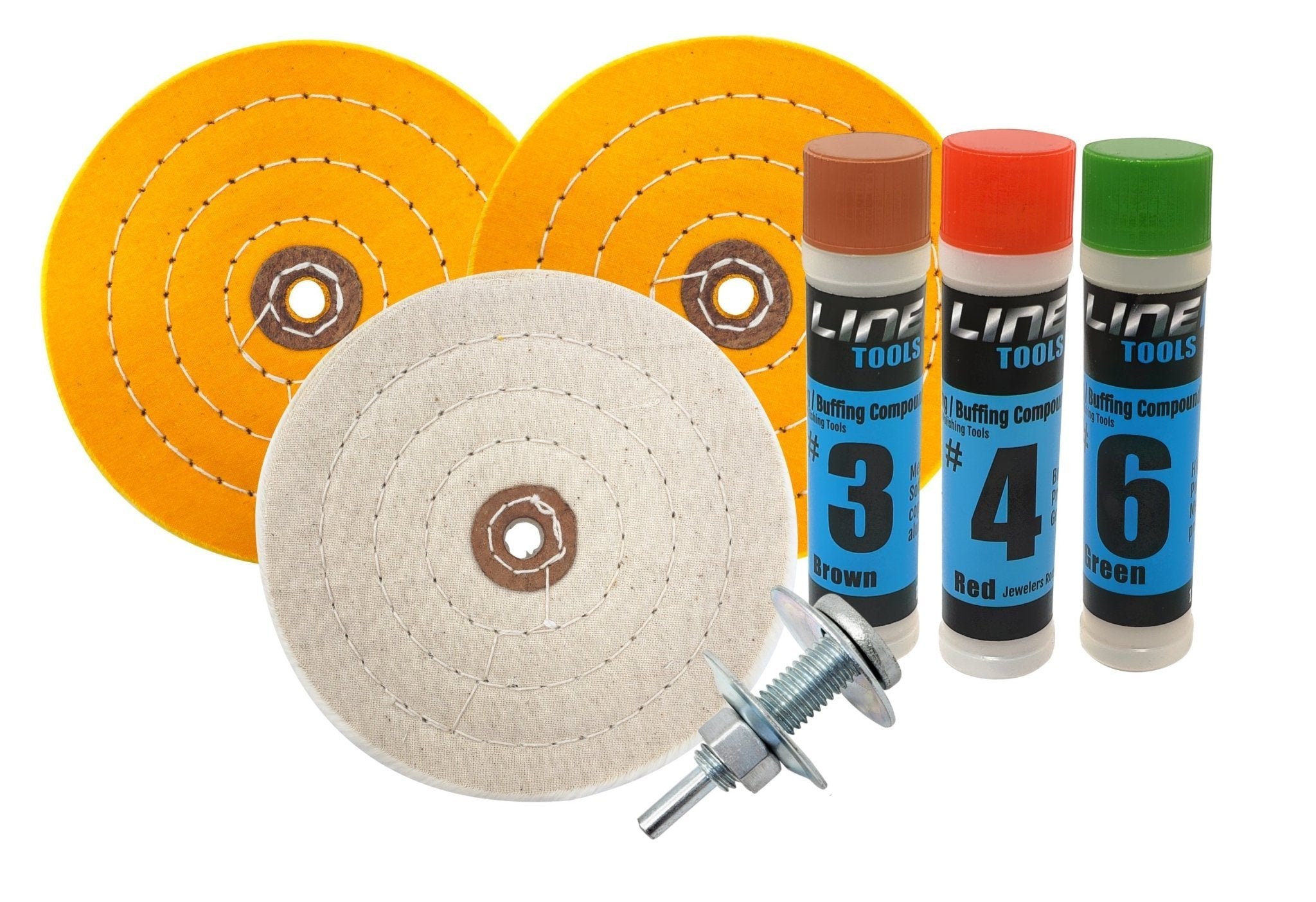 6 Metal Buffing Wheel Kit for Bench Grinder for Gold, Silver