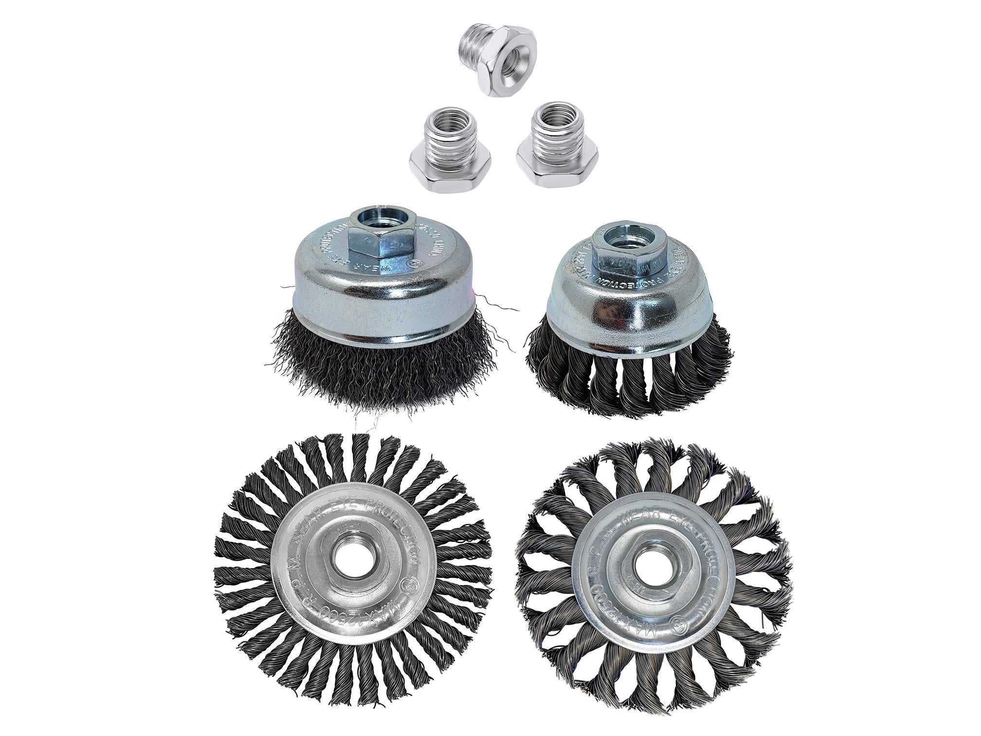 Industrial 6 Pc Wire Brush Kit for Angle Grinder