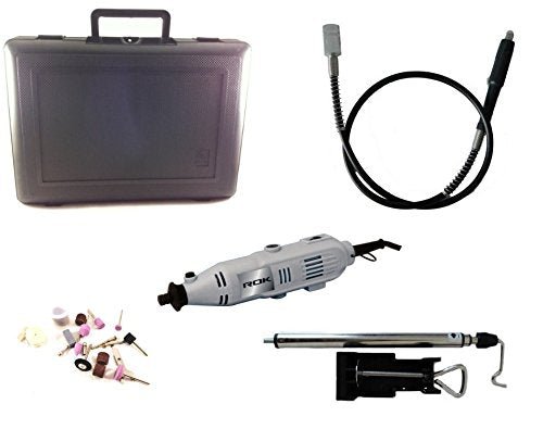 ROK Variable Speed Rotary Tool Kit w/ Flexshaft and 40 pc Accessories Set