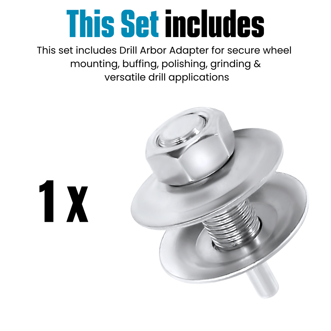 1/2-Inch Drill Arbor Adapter for Buffing and Grinding Wheels