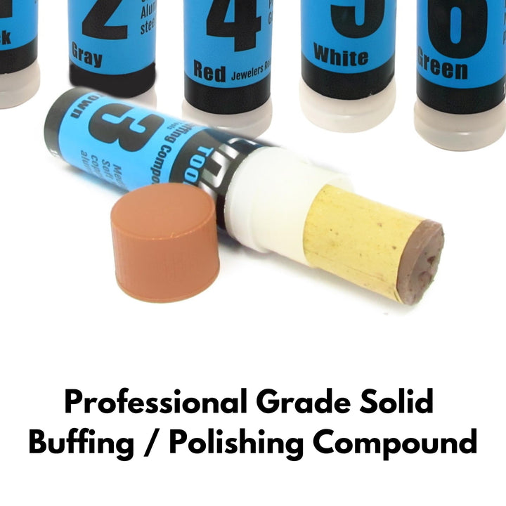 3pk Hard Metal Polishing Buffing Compound Kit 4oz Bar Stainless Steel, Chrome,Iron,Aluminum Mag Automotive Golf Club Restoration Knife Blades Gun Rock Solid Stick Tarnish Scratch Removal