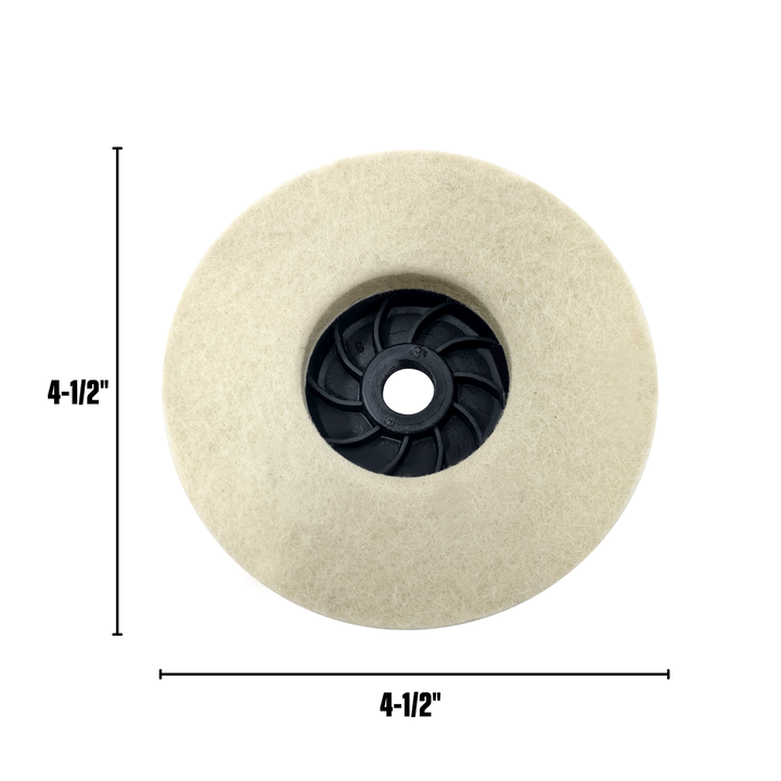 4pk Felt Buffing Disc 4-1/2 inch with 5/8-11 Threaded Arbor for Angle Grinders
