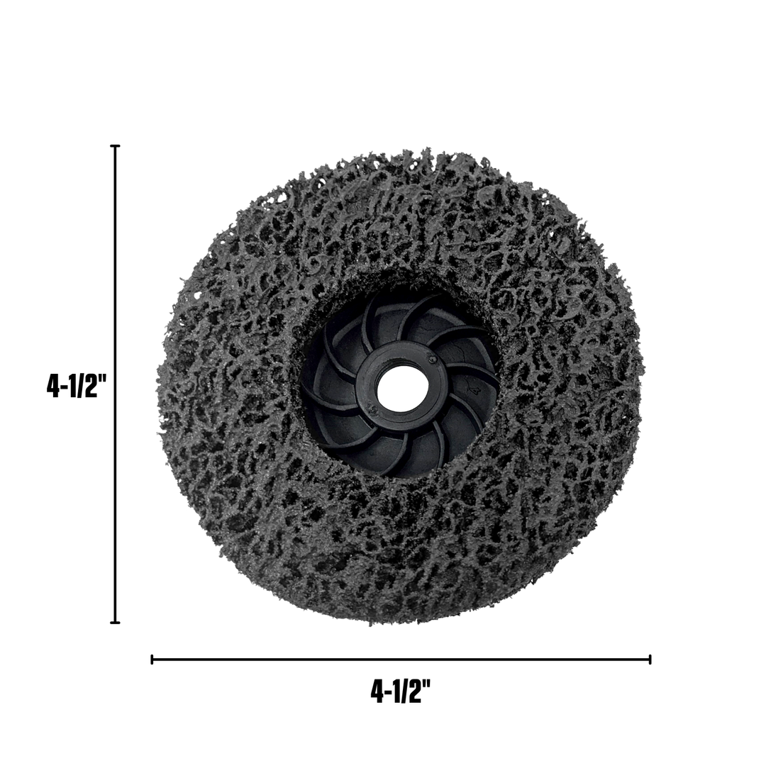 Paquete de 4 discos peladores de carburo de silicona negro de 4-1/2" con ejes roscados de 5/8-11 para amoladoras angulares