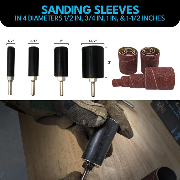 12 Pack Spindle Sanding Sleeves, 2 Inch Long, 60, 80 120 240 Grit