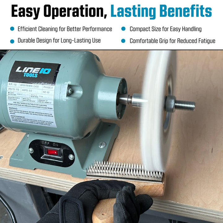 Compact Buffing Wheel Rake for Cleaning and Restoring Buffing Wheels - Beechwood Handle and Stainless Steel Rake, Designed for One-Handed Operation