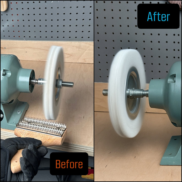 Compact Buffing Wheel Rake for Cleaning and Restoring Buffing Wheels - Beechwood Handle and Stainless Steel Rake, Designed for One-Handed Operation