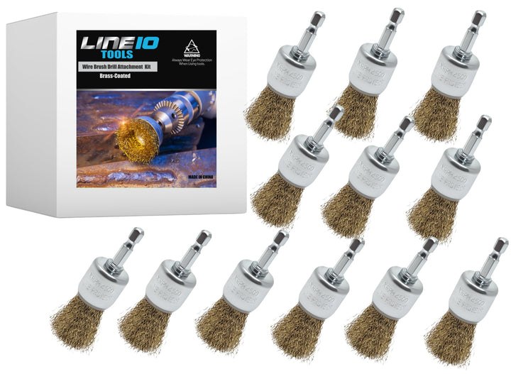 12pk 1" Wire End Brush for Drill,1-inch Diameter, Brass-Coated