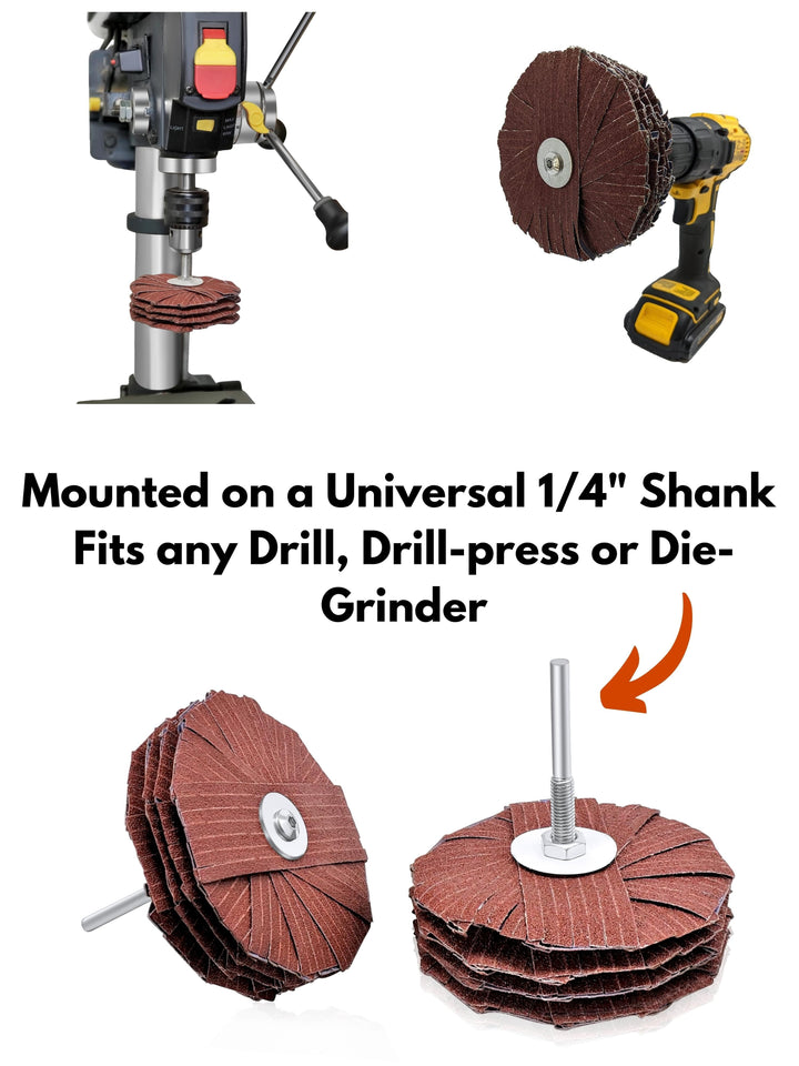 Kit de vadrouille de ponçage de 4 pouces pour perceuse à colonne, ponceuse à rabat de moulage