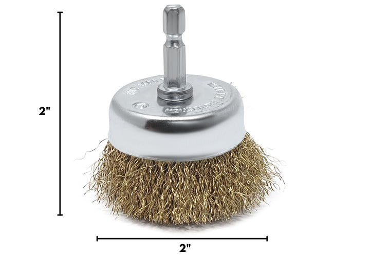 8pk 2" Wire Cup Brush for Drill, 4 Inch Diameter, Brass-Coated