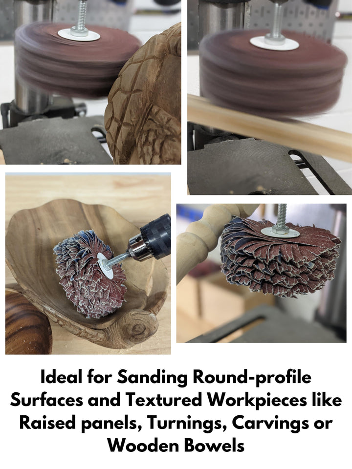 Kit de vadrouille de ponçage de 4 pouces pour perceuse à colonne, ponceuse à rabat de moulage