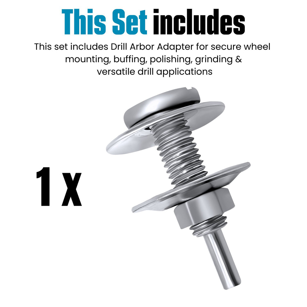 Mandrin adaptateur d'arbre de roue de polissage, arbre étendu pour roues jusqu'à 1-1/4" d'épaisseur