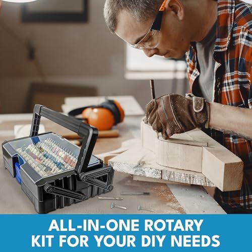 LINE10 Tools 500pc Rotary Tool Accessories Kit with Cantilever Storage Organizer Case Box Set, Compatible with Dremel, Versatile Rotary Tool Attachments and Bits for DIY Projects