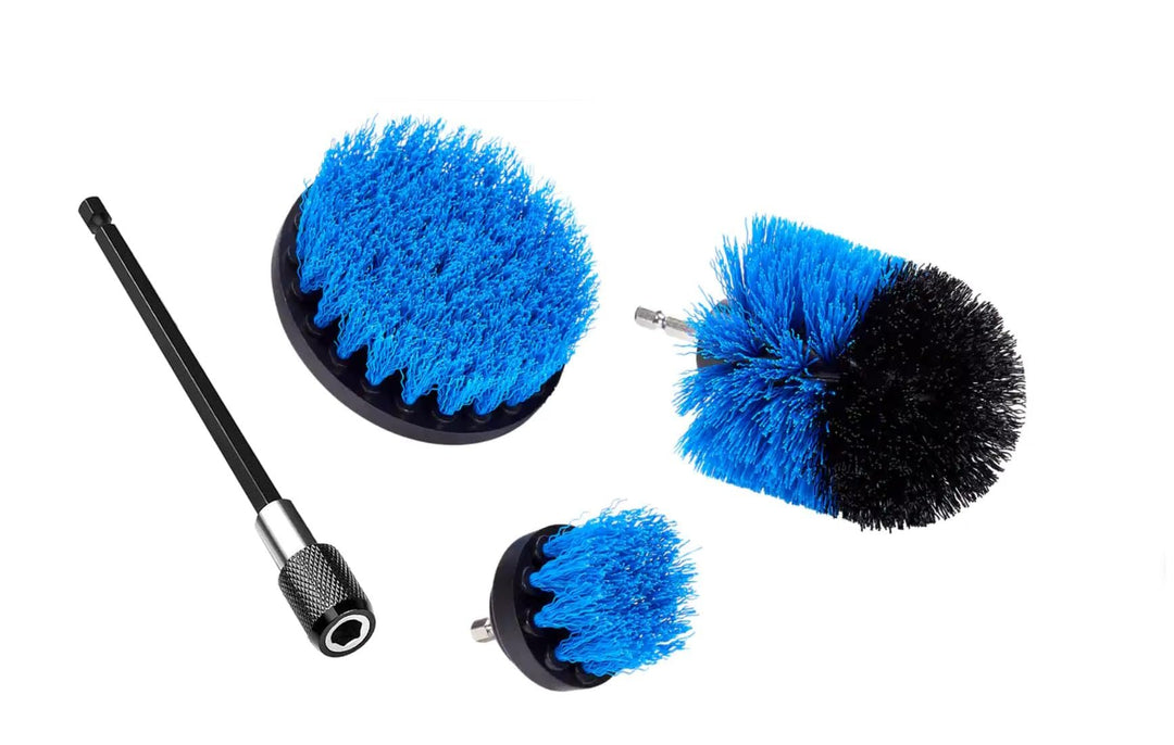 LINE10 Tools 4pc Drill Cleaning Brush with 6-inch Extension Heavy Duty Household Power Cleaner Scrubber