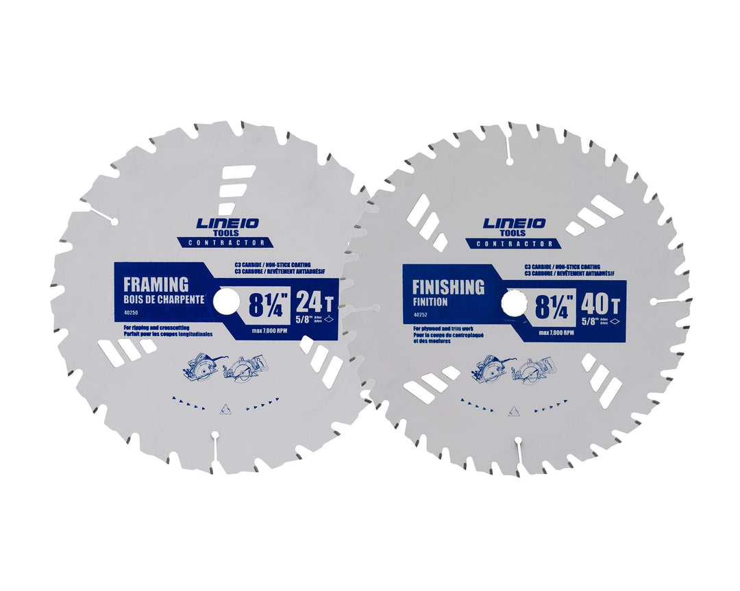 2pk Saw Blade 8-1/4", Anti-stick, 24T 40T