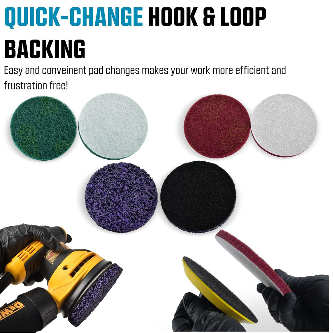 5" Metal Stripping Surface Condition Kit for Angle Grinder, Drill Adapter