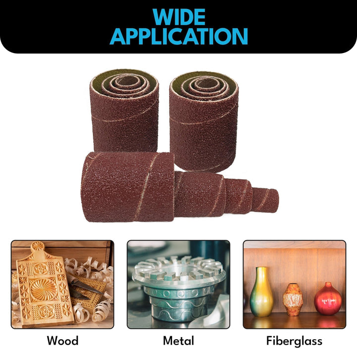 Manchons de ponçage de 2" de long pour ensemble de ponceuses à tambour (paquet de 12) | Disponible en grains 60, 80 ou 120