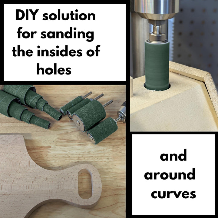 Paquet de 16 tambours et manchons de ponçage en zircone, en 3 grains, 60, 80, 120
