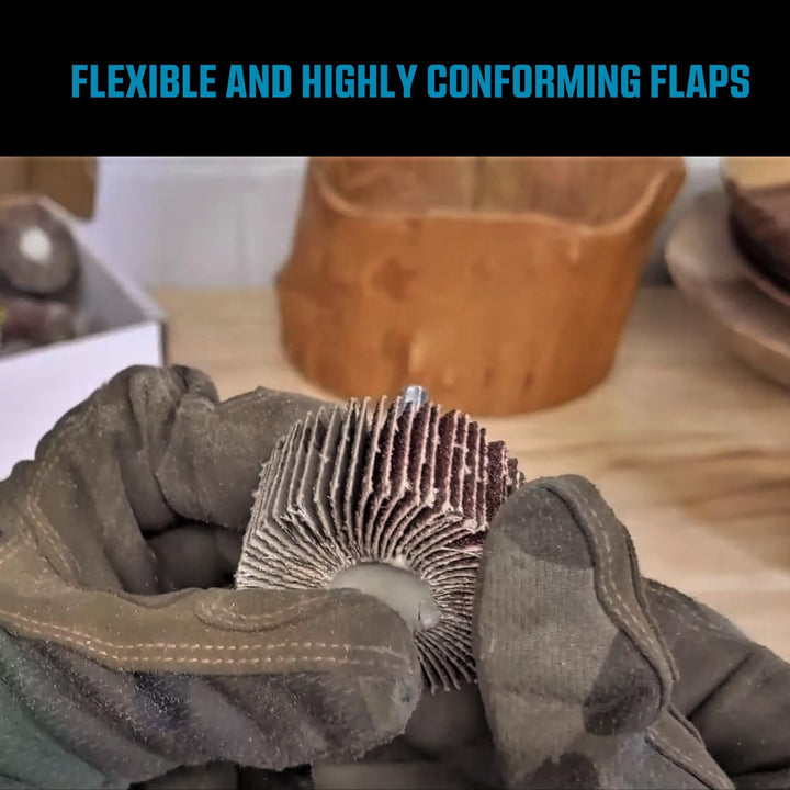 Kit de 16 roues abrasives à lamelles pour perceuse et meuleuse pour bois et métal