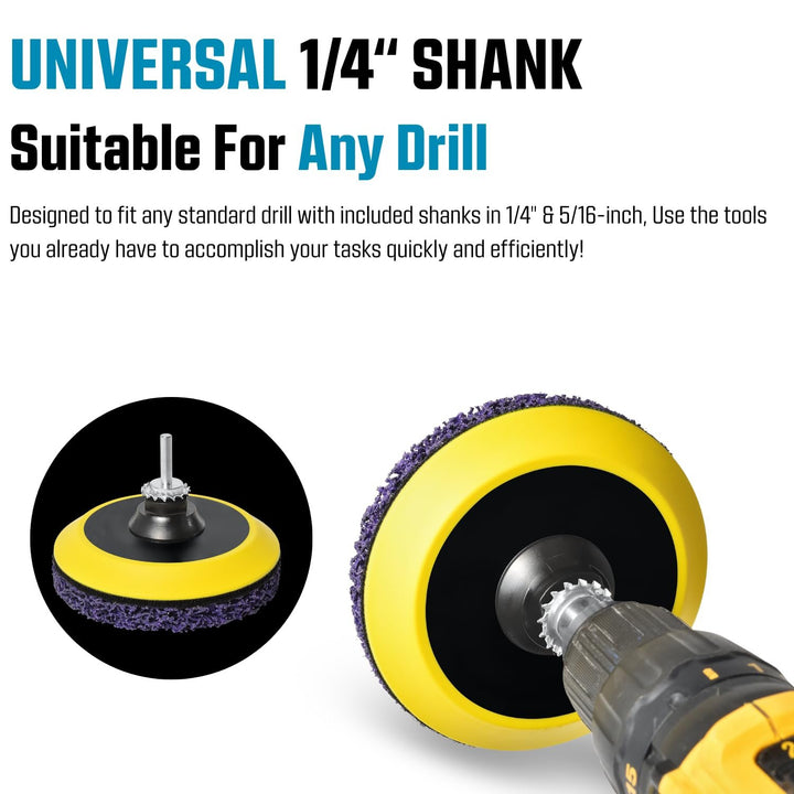 5" Metal Stripping Surface Condition Kit for Angle Grinder, Drill Adapter