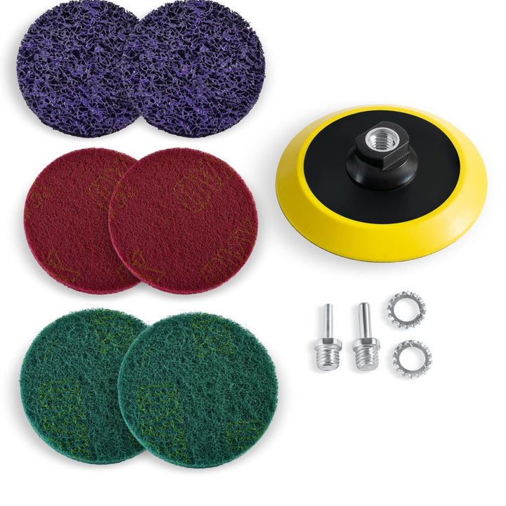 5" Metal Stripping Surface Condition Kit for Angle Grinder, Drill Adapter