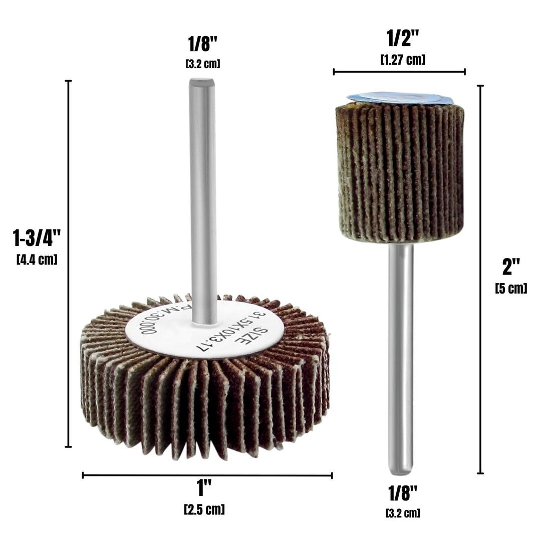 Kit d'accessoires de roue de ponçage à lamelles pour outil rotatif | Tige de 1/8", paquet de 20