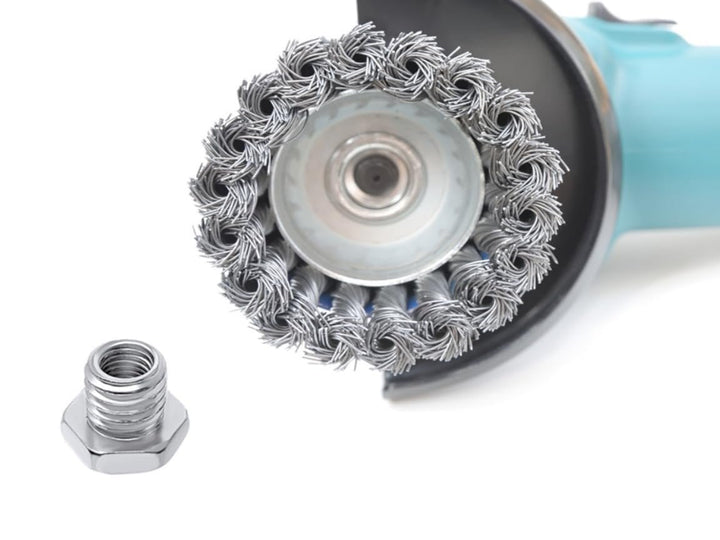 Paquete de 2 adaptadores de eje reductor para cepillos de alambre en amoladoras angulares de eje 5/8-11 a 3/8-24 UNF