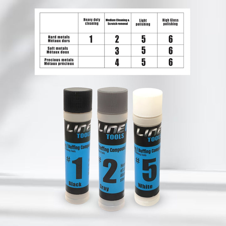 [#1 #2 #5] - Hard Metal 3pk Metal Polishing Buffing Compound Kit 4oz Polish Bars Stick