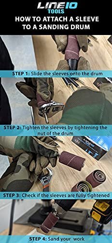 Ensemble de 28 tambours et manchons de ponçage - 2 pouces de long