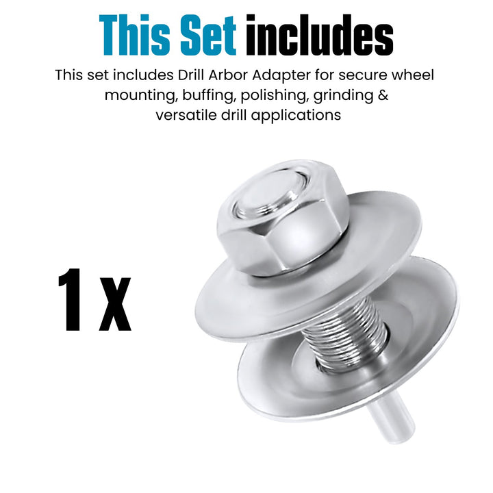 Adaptateur d'arbre de perçage pour meules de polissage et de meulage, Arber 1/2 pouces