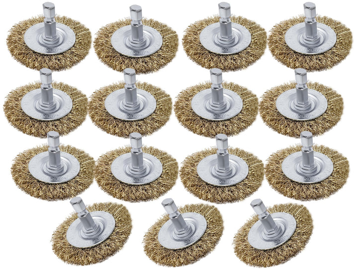 Circular Wire Brush Wheel for Drill, Brass-Coated
