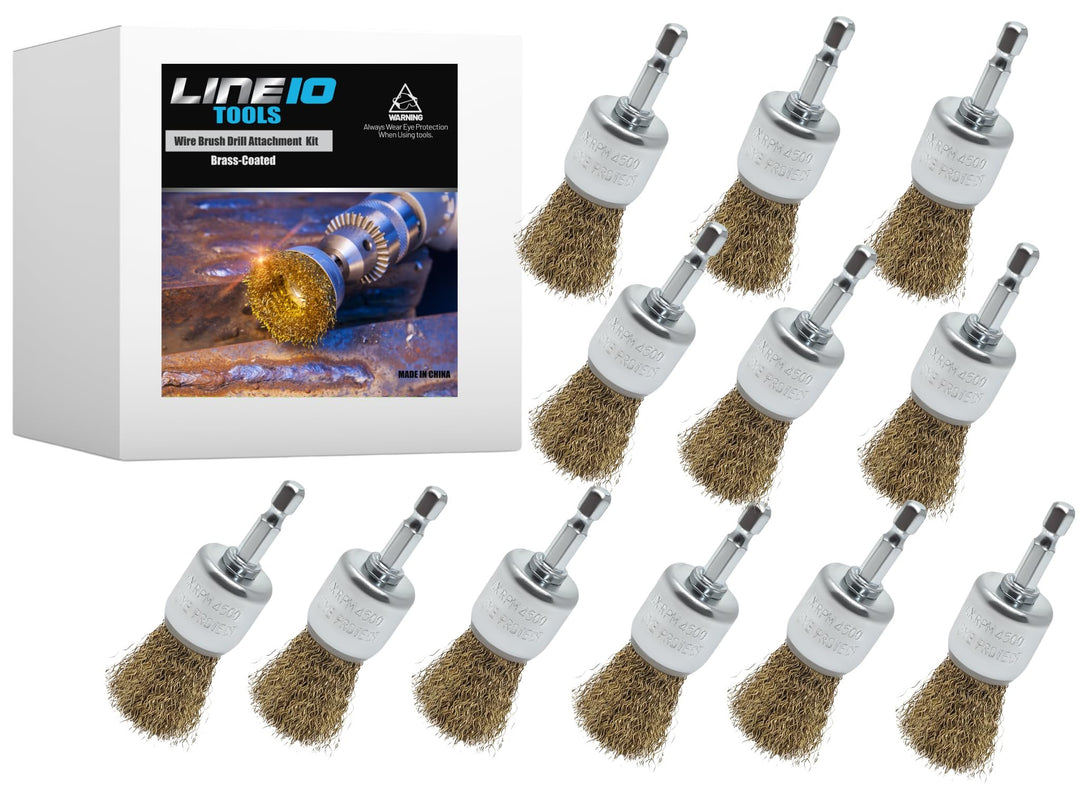 12pk 1" Wire End Brush for Drill,1-inch Diameter, Brass-Coated
