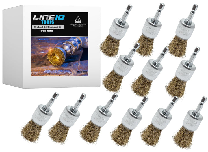 12pk 1" Wire End Brush for Drill,1-inch Diameter, Brass-Coated
