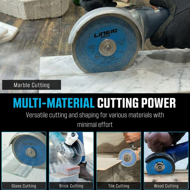 4-1/2" Brazed Diamond Saw Blade, Cut, Grind and Chamfer, Multi material