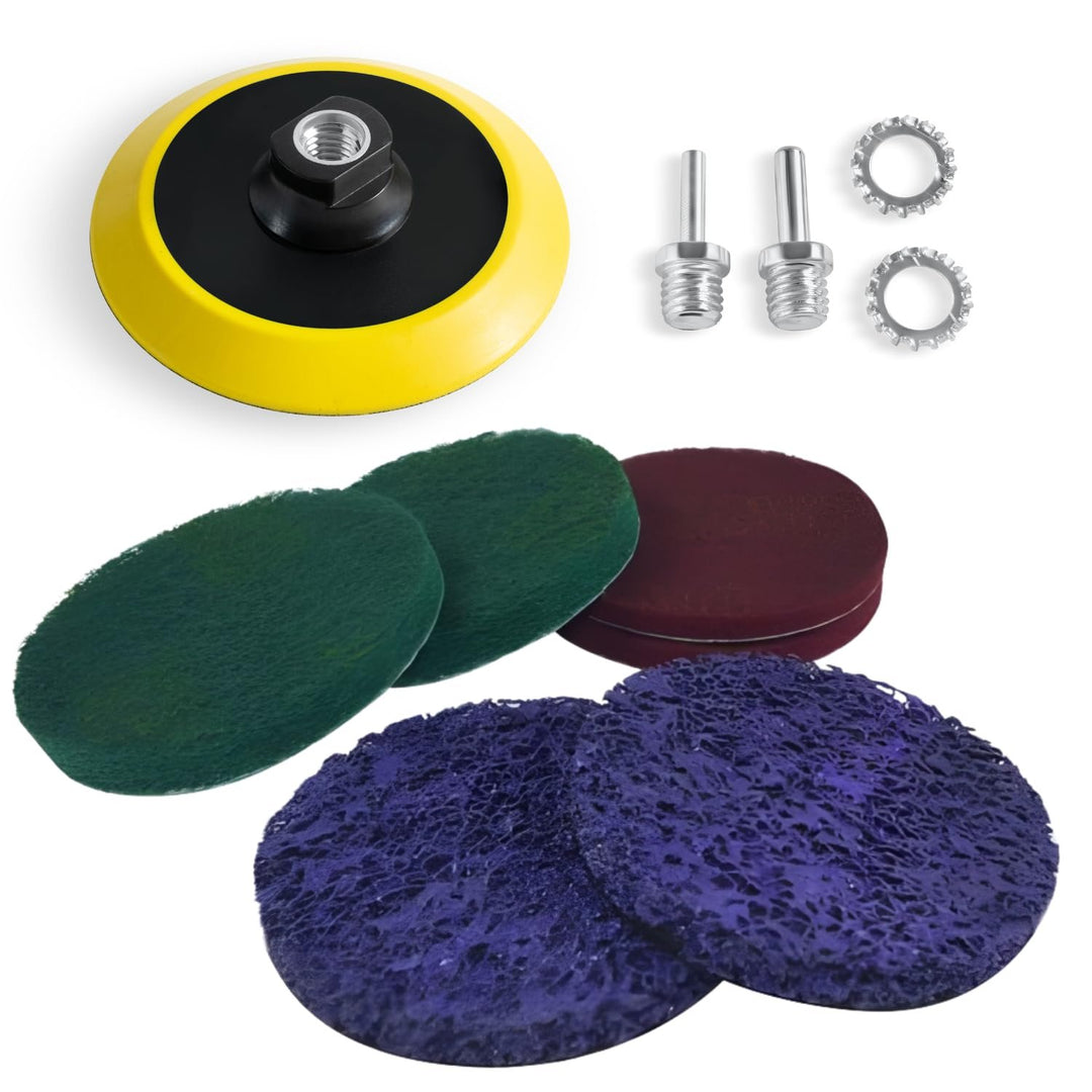 5" Metal Stripping Surface Condition Kit for Angle Grinder, Drill Adapter