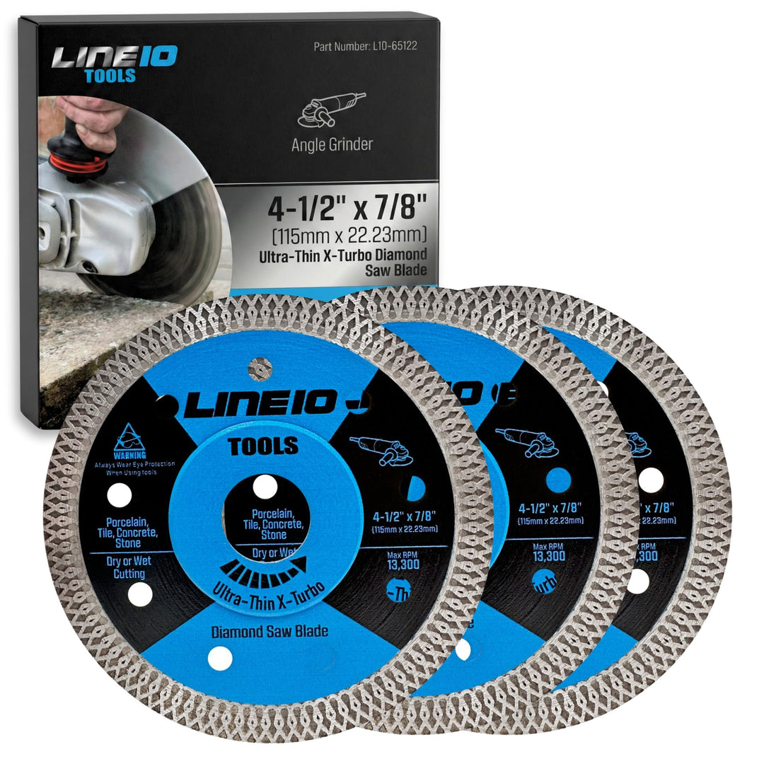 4-1/2" Ultra-Thin Diamond  Saw Blade for Angle Grinder, Works on Porcelain, Pack of 3
