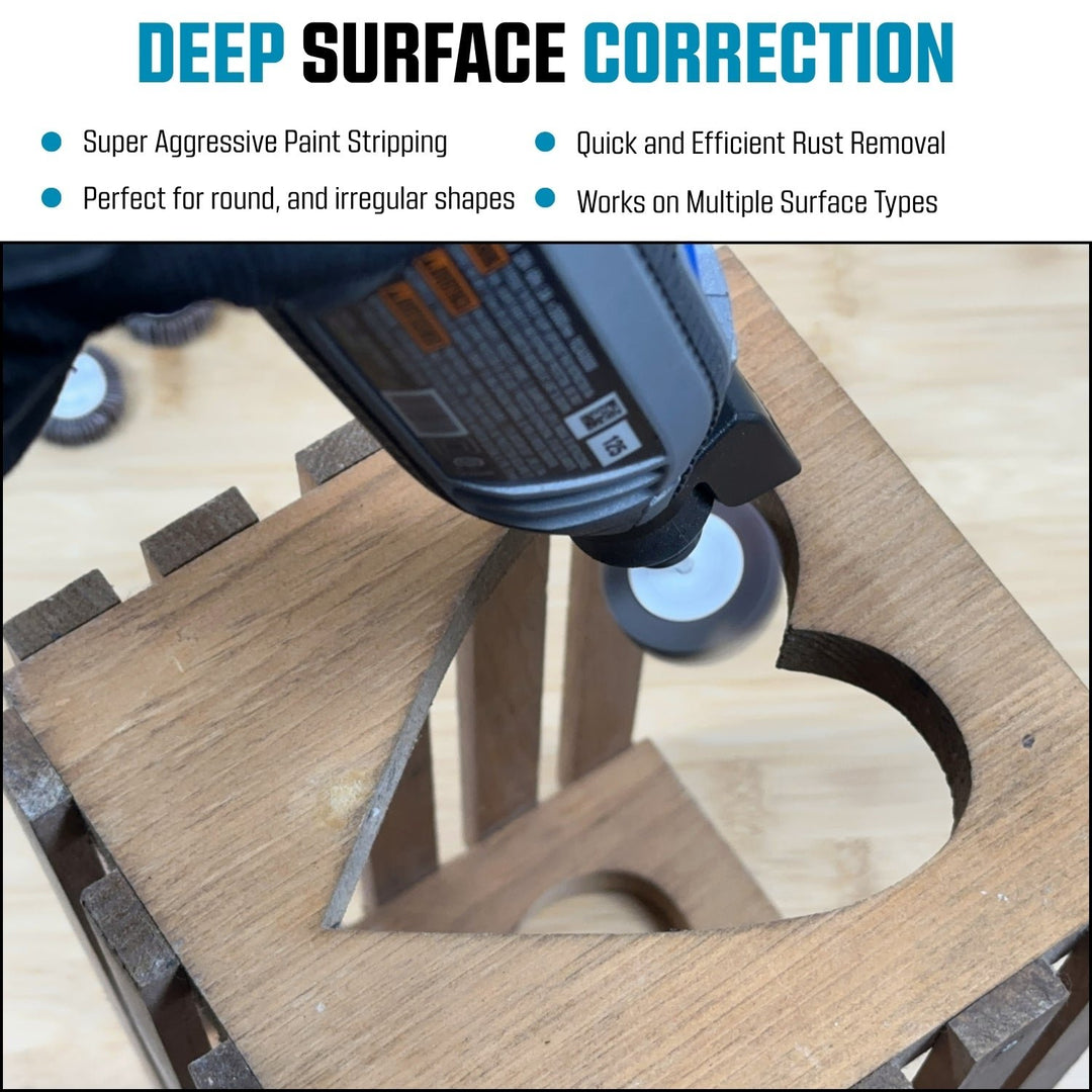 Kit d'accessoires de roue de ponçage à lamelles pour outil rotatif | Tige de 1/8", paquet de 20