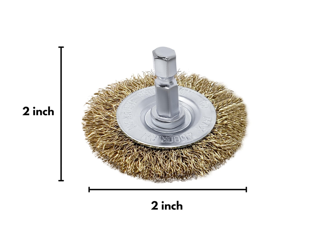 Circular Wire Brush Wheel for Drill, Brass-Coated