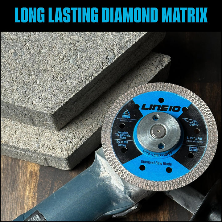 3pk 4.5 Inch Diamond Saw Blades for Angle Grinder - Ultra Thin Tile Cutting Wheel Ceramic Blade - Professional Porcelain Tile Cutter Tool X-Turbo Rim for Granite Stone Masonry Wet Dry Cut