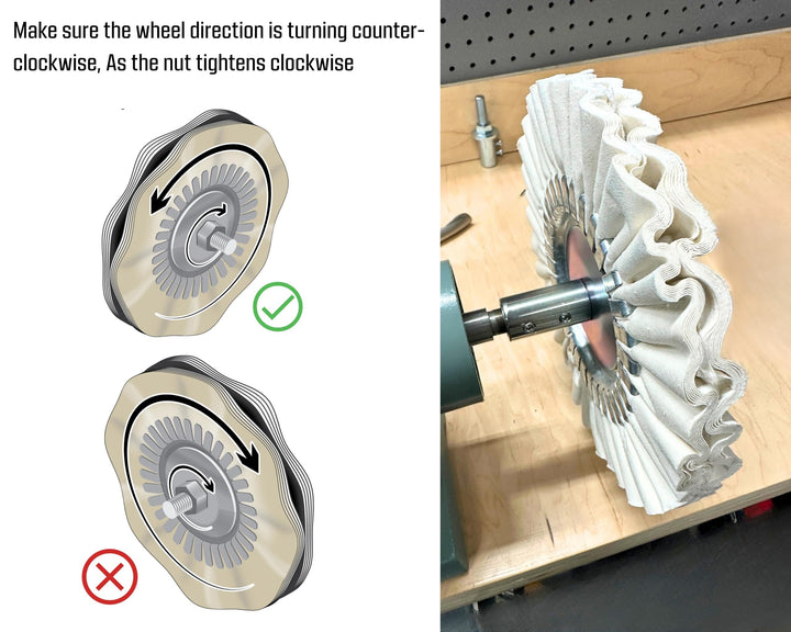 Machine Adapter Grinder Extension - 5/8" Thread, Fits 1/2" or 5/8" Arbor, Converts Bench Grinder into Buffing Machine for 8-Inch Airway Buffing Wheels