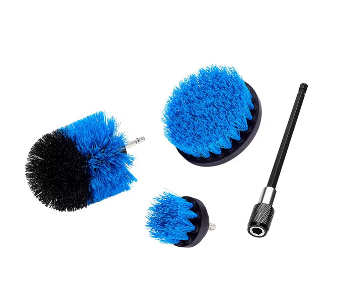 LINE10 Tools 4pc Drill Cleaning Brush with 6-inch Extension Heavy Duty Household Power Cleaner Scrubber