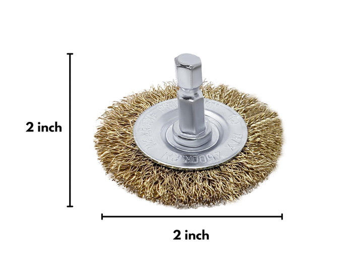 Circular Wire Brush Wheel for Drill, Brass-Coated
