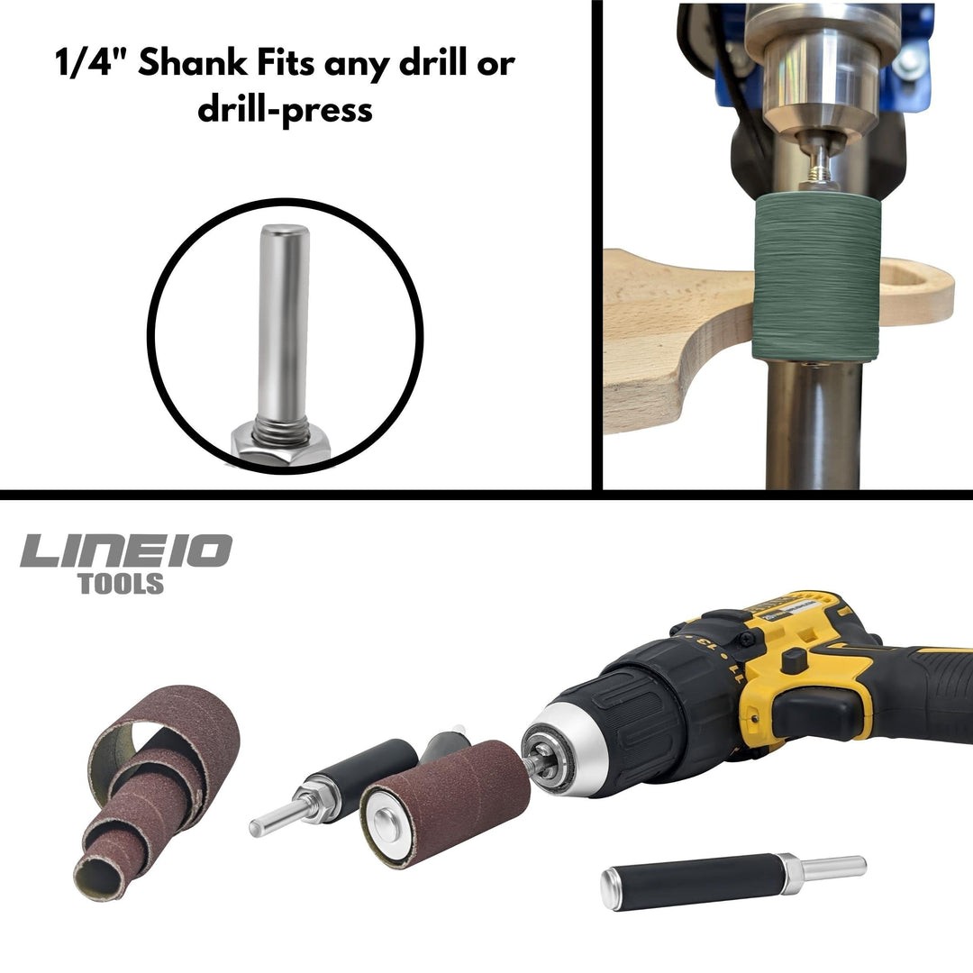 Paquet de 16 tambours et manchons de ponçage en zircone, en 3 grains, 60, 80, 120