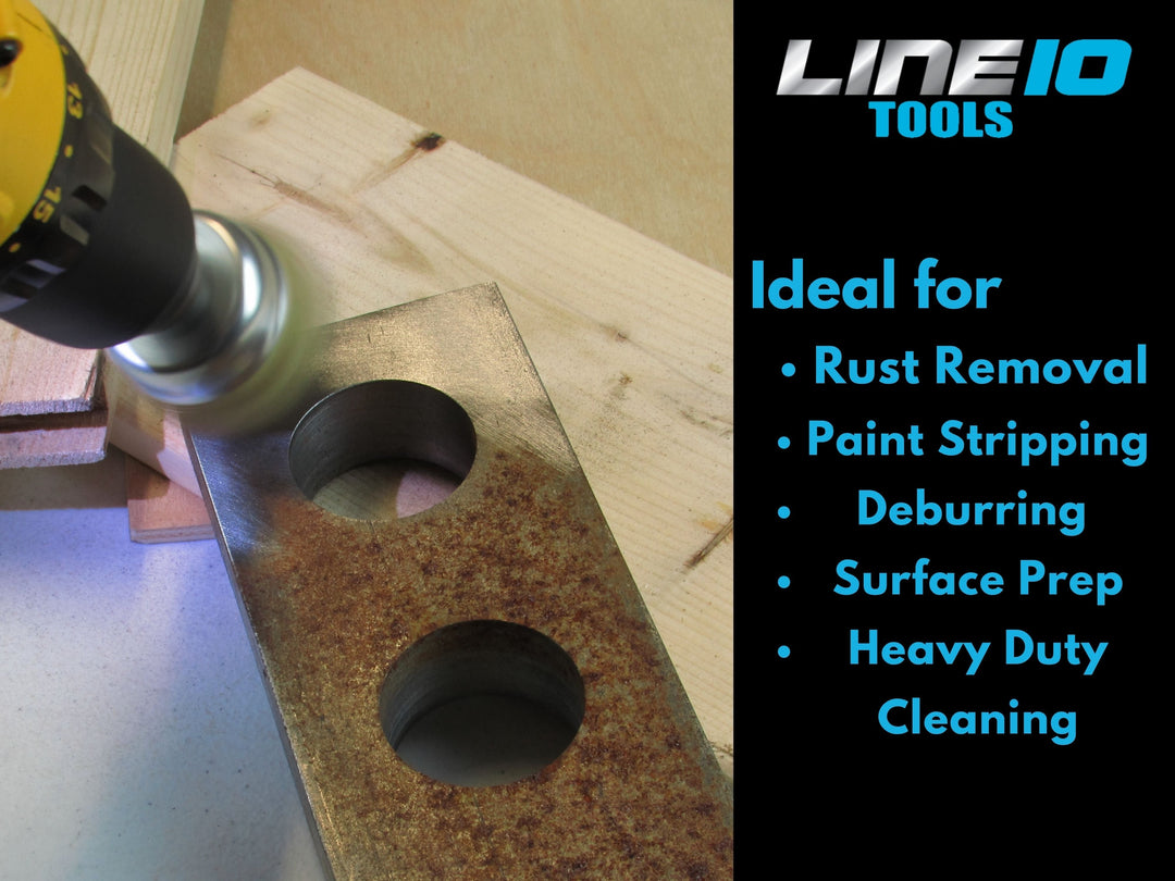 4" Circular Wire Brush Wheel for Drill, Brass-Coated, Pack of 3