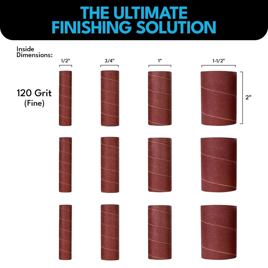 Manchons de ponçage de 2" de long pour ensemble de ponceuses à tambour (paquet de 12) | Disponible en grains 60, 80 ou 120