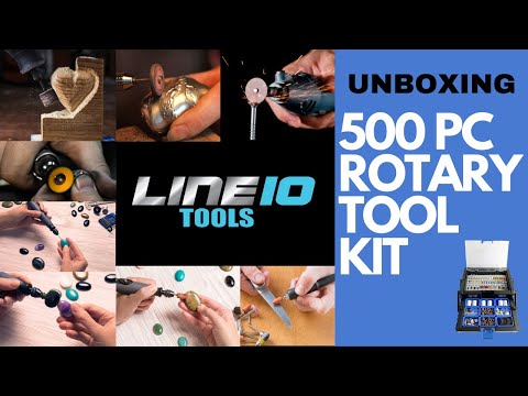 Kit de accesorios para herramientas rotativas de 500 piezas en caja de herramientas voladiza