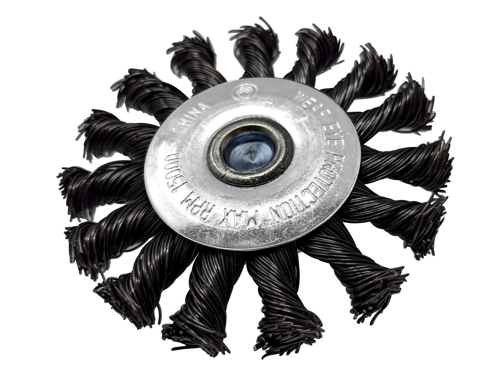 Cepillo de rueda de alambre anudado circular de 3 pulgadas con vástago hexagonal de 1/4 para taladro o destornillador de impacto