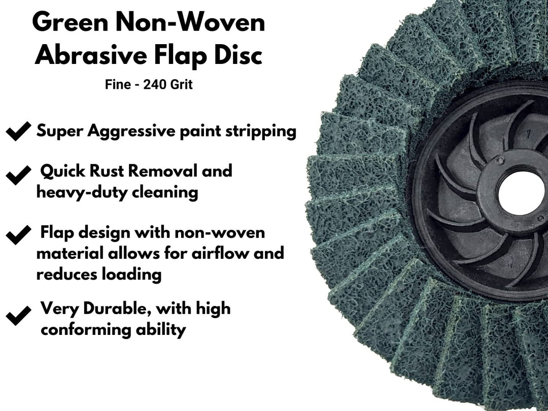 5pc Flap Discs Angle Grinder Variety Pack with 5/8-11 Threaded Arbor for Stripping, Surface Prep, Buffing, and Polishing