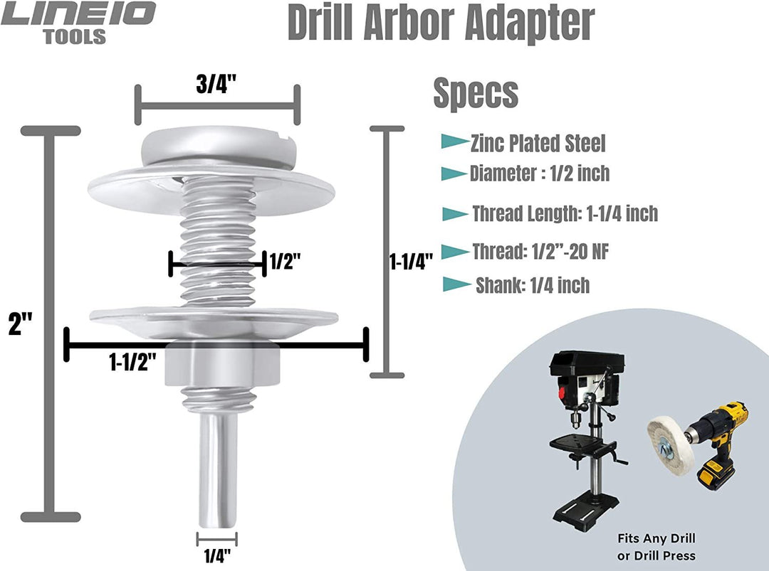 6" Metal Buffing Wheel Kit for Bench Grinder Stainless Steel, Aluminum and Iron