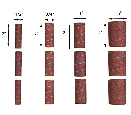2" Long Sanding Sleeves for Drum Sander Set (12 pk) | Comes in 60, 80, or 120 Grit