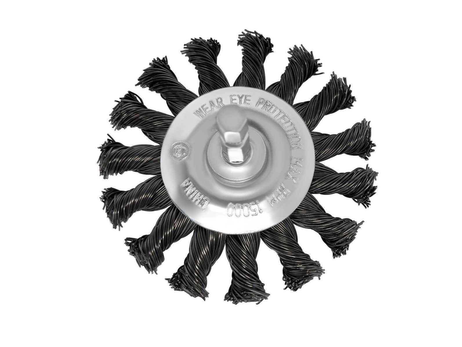 Cepillo de rueda de alambre anudado circular de 3 pulgadas con vástago hexagonal de 1/4 para taladro o destornillador de impacto